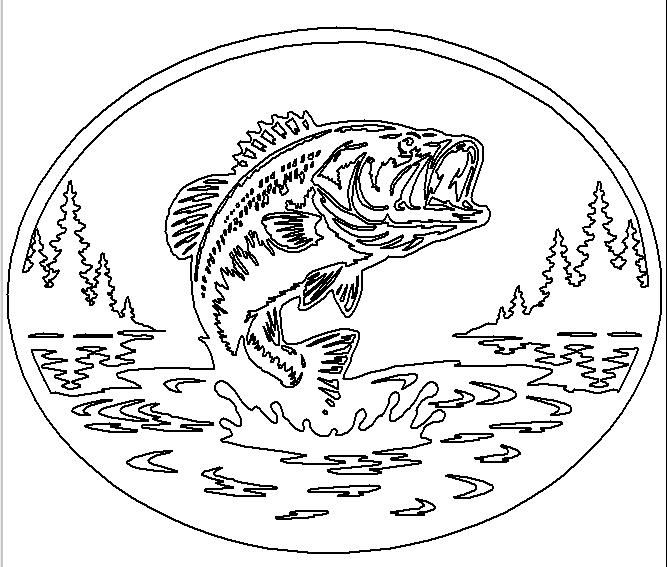 Bass Fish Sign CNC Vector Files