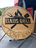 Dad's Grill Sign Metal & Wood (Free Shipping)